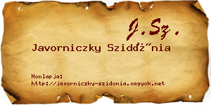Javorniczky Szidónia névjegykártya